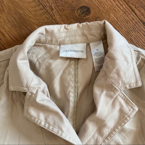 Liz Claiborne Beige Tan Jacket Coat Blazer Medium - Picture 2 of 7